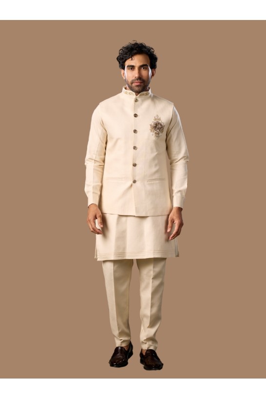 CREAM JACKET HAND CRAFTED 